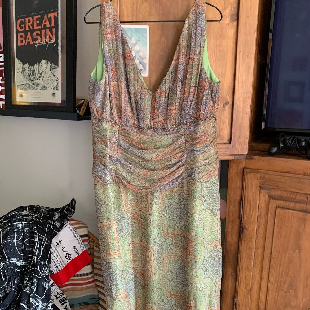 Ethereal Beaded Party Dress Cocktail Midi Length Fall Foliage Nordstrom